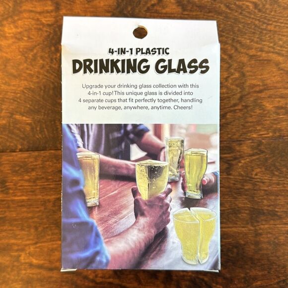 4 in 1 Plastic Drinking Glass New in Box - Picture 2 of 2